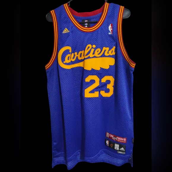 Adidas Lebron James #23 Blue&Yellow Cleveland Cavaliers Hardwood Classics Jersey - Picture 1 of 3